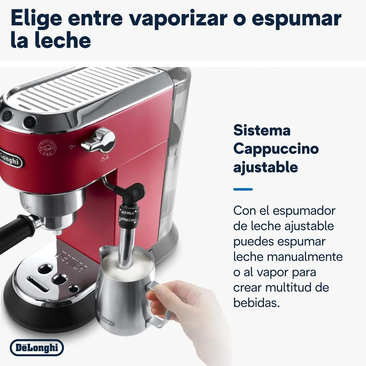 De'Longhi Dedica – Cafeteira de Bomba em Aço Inoxidável para Café Moído ou Saquetas, Espresso e Cappuccino, Reservatório de 1.3 Litros, Sistema Anti-pingo, Modelo EC685.M, Cor Metal