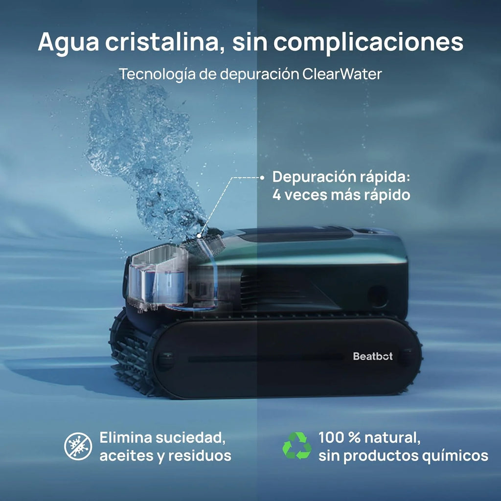Beatbot AquaSense 2 Pro - Robô Aspirador de Piscina, Limpeza 5 em 2 Inigualável, Limpa a Superfície da Água com Navegação Remota, Estacionamento em Superfície, Clareia a Água, para Piscinas