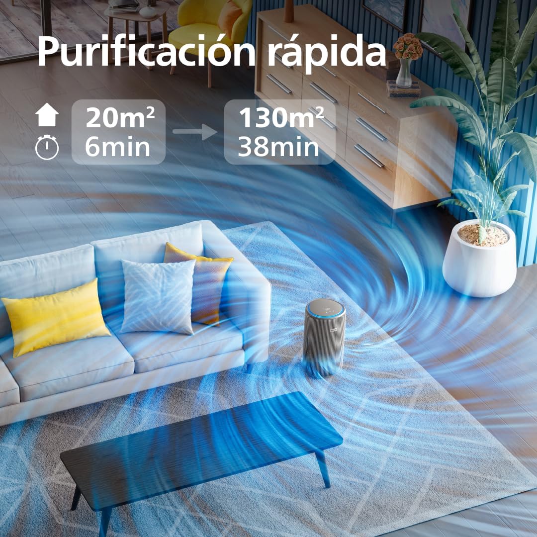 Purificador de Ar Inteligente Philips PureProtect Série 3200, Filtro HEPA e Carvão Ativo, CADR 500m³/h para 130m², Ultrassilencioso, Captura 99,97% dos Alérgenos, Aplicativo Conectado (AC3210/12)