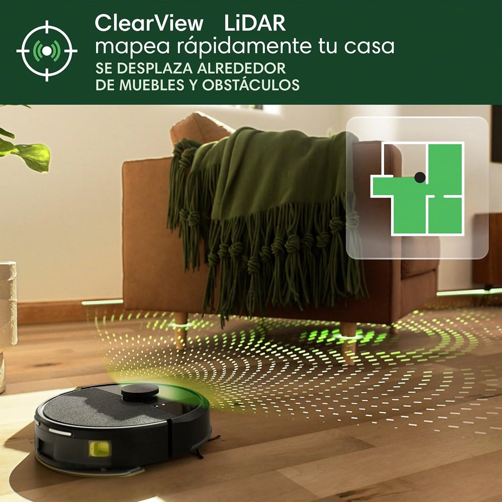 iRobot Roomba Combo j5+ com Base de Esvaziamento Automático com 75 dias de autonomia, Aspira e Esfrega, Clearview LiDAR, 7.000 Pa, 120 min de autonomia, SmartScrub, Evita Objetos, Recarrega e Continua, App, 3 Modos de Limpeza_N