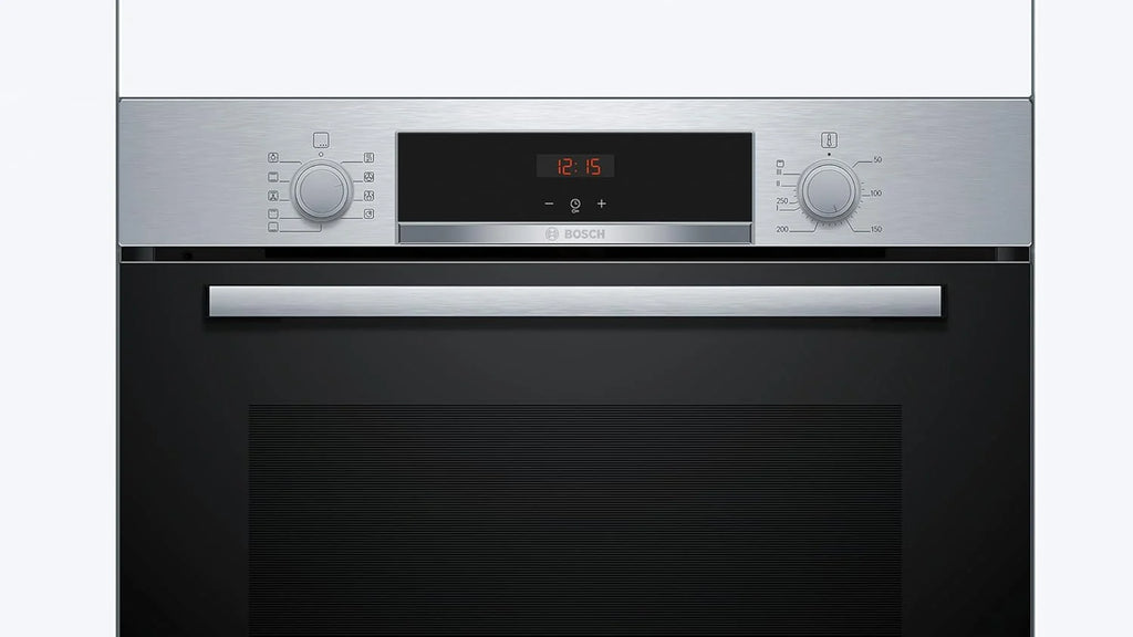 Bosch - Forno Multifunções, Série 4, 60 cm de largura, Assistente de limpeza com água, 3D Hotair, Aço, HBA514ES3