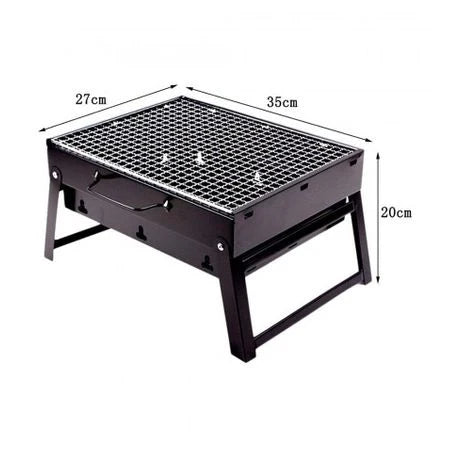 Churrasqueira a Carvão Portátil Dobrável para Churrasco com Grelha 35x27x20cm