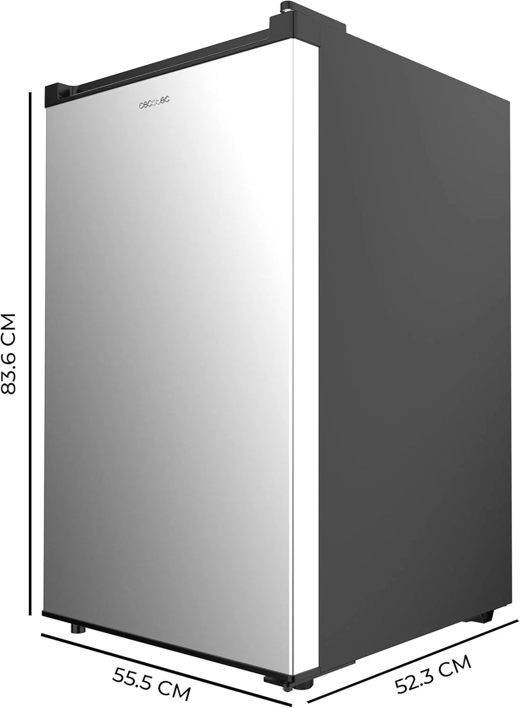 Cecotec Congelador Vertical de Bancada 87L Bolero CoolMarket TF 87 Inox. 83,6 cm de Altura e 50,6 cm de Largura, Baixo Consumo, Porta Plana e Reversível, Design Compacto, Branco