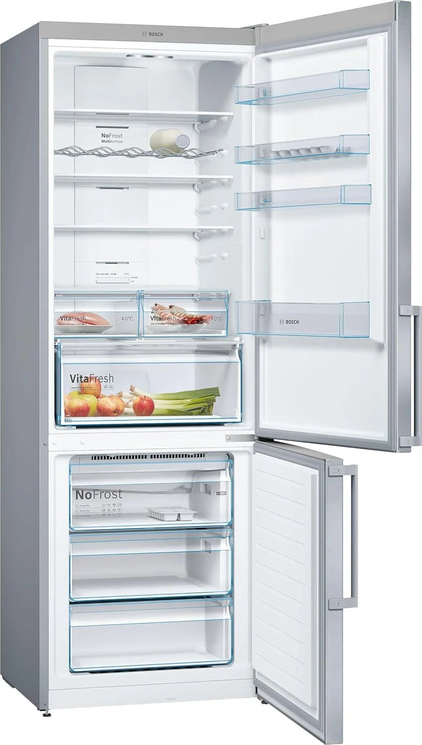Bosch Série 4 - Combinado, NoFrost, 203 x 70 cm, 438 L, Tecnologia VitaFresh, Branco - KGN49XIDQ