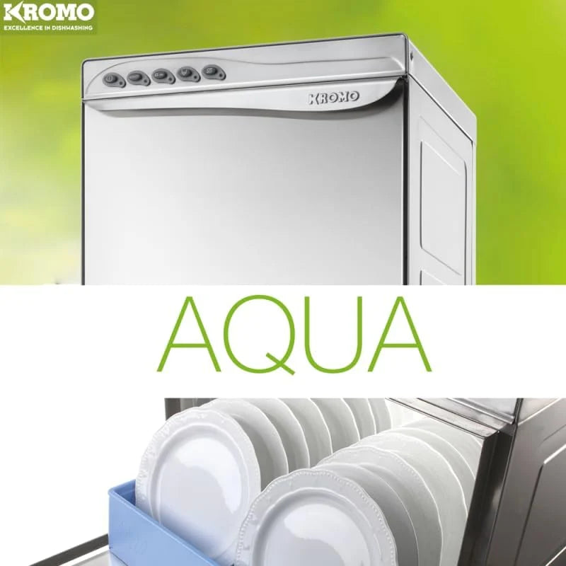 MBH - Lavadora de louça profissional KROMO AQUA 35 de aço inoxidável com bomba de drenagem. Lavadora de louça para cozinha industrial de bar, restaurante e hotelaria.