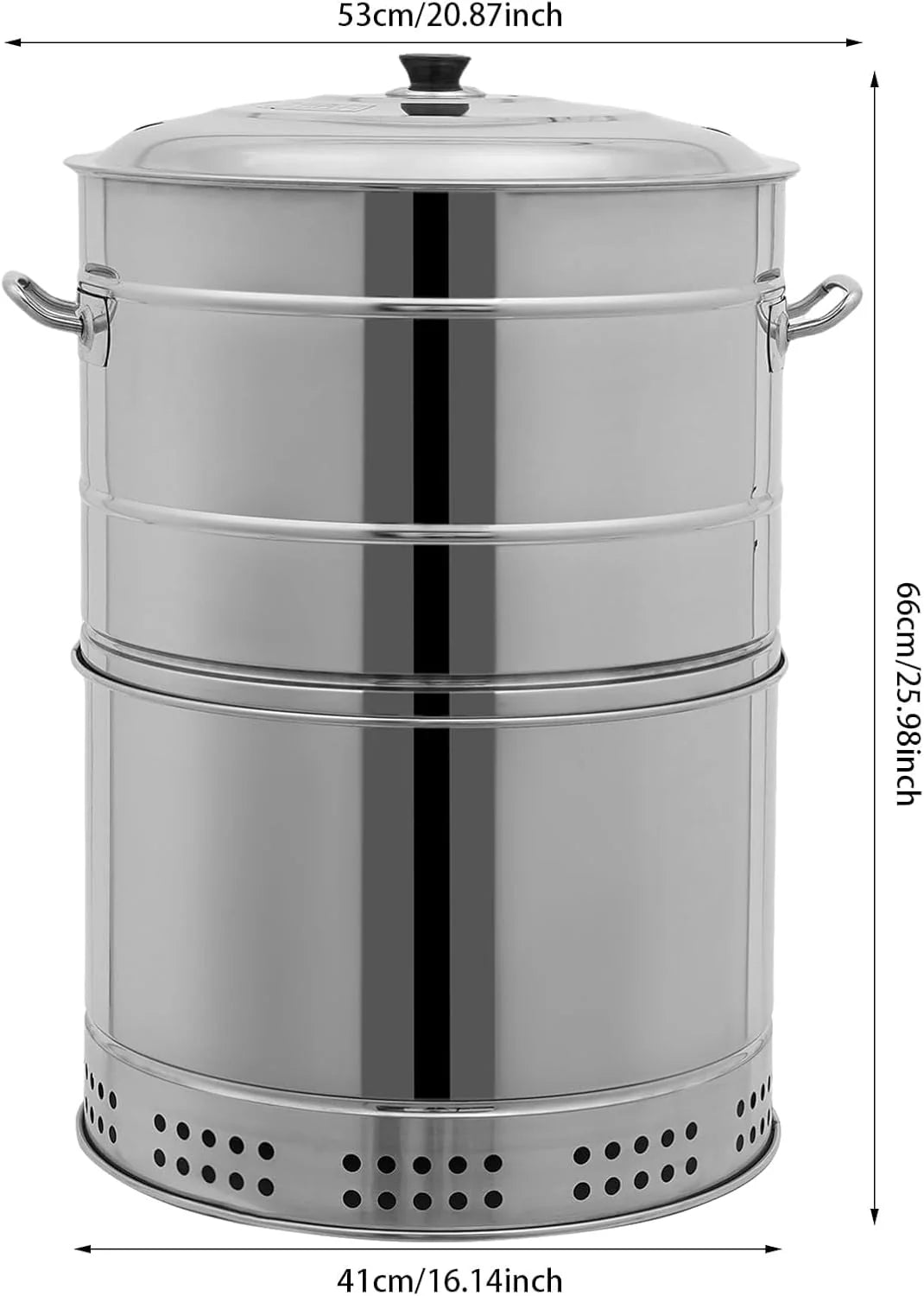 Churrasqueiras a Carvão Portáteis Grandes, Churrasqueira a Carvão Inoxidável em Barril, 360° Sem Fumaça para Exteriores com 50 Espetos, Defumador para Churrasco, Culinária ao Ar Livre e Viagens