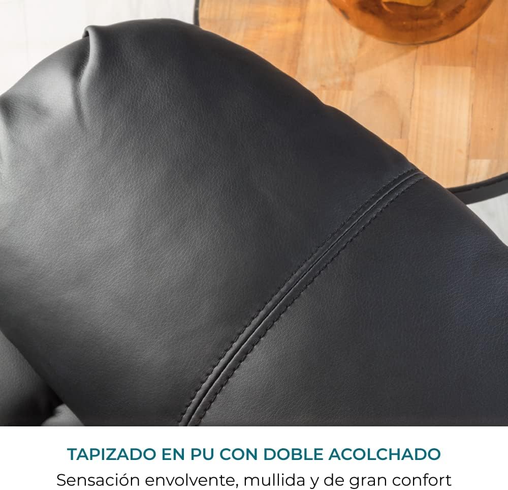 Don Descanso - Poltrona de Massagem Relaxante com Aquecimento Trevi Preta Reclinável 160º com 8 Motores Silenciosos, Aquecimento Lombar, Sist. Massagem 4 Zonas e Acabamento em PU Anti-Rachaduras [Inclui Controle Remoto]. Ideal para Idosos