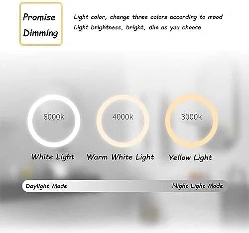 Espelho Grande de LED para Banheiro - Espelho de Parede Meia-Lua Sem Moldura com Interruptor de Toque - Moderno para Quarto e Entrada da Sala de Estar (Cor: Corte à Direita)