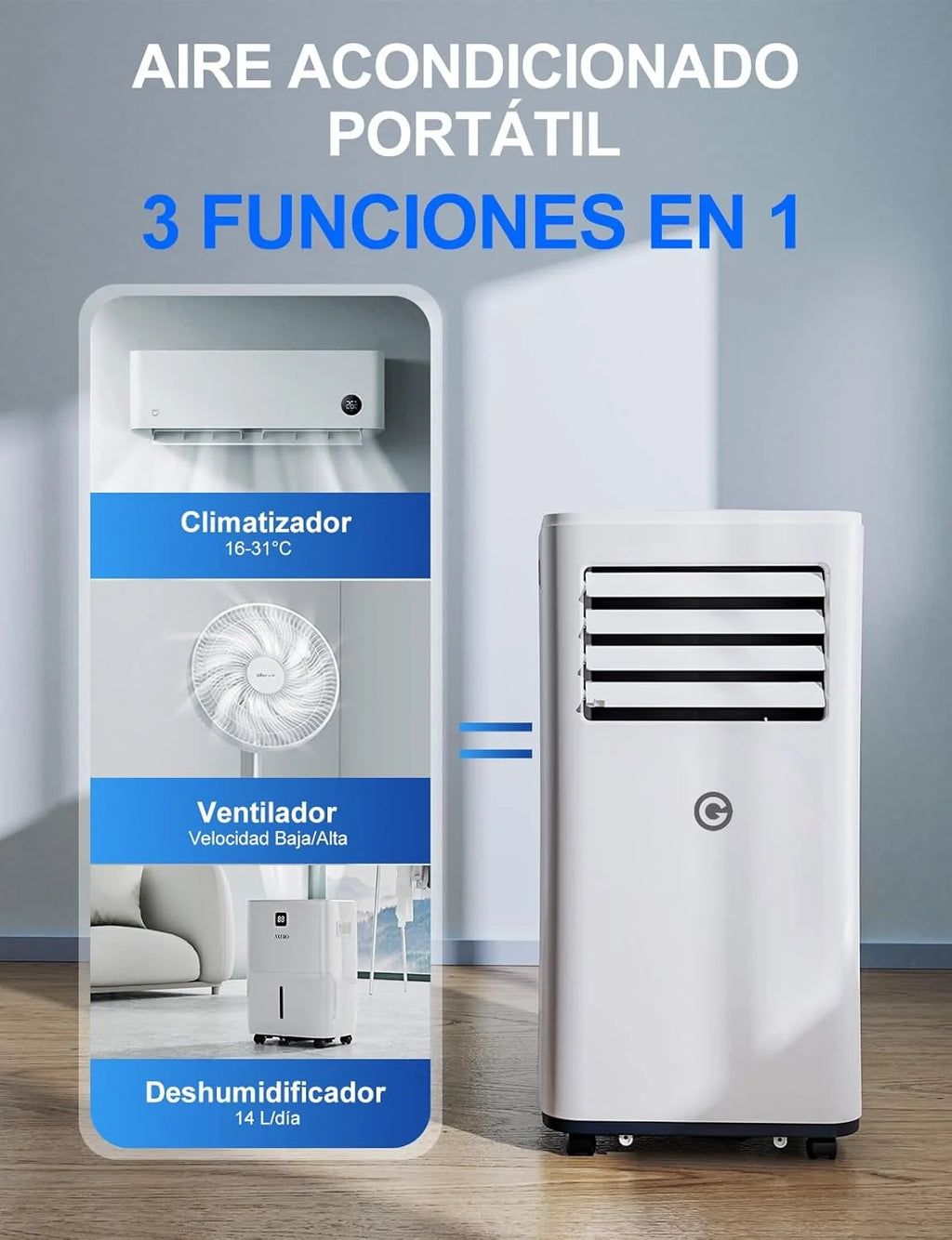 Ar Condicionado Portátil 9000 BTU, 4 em 1