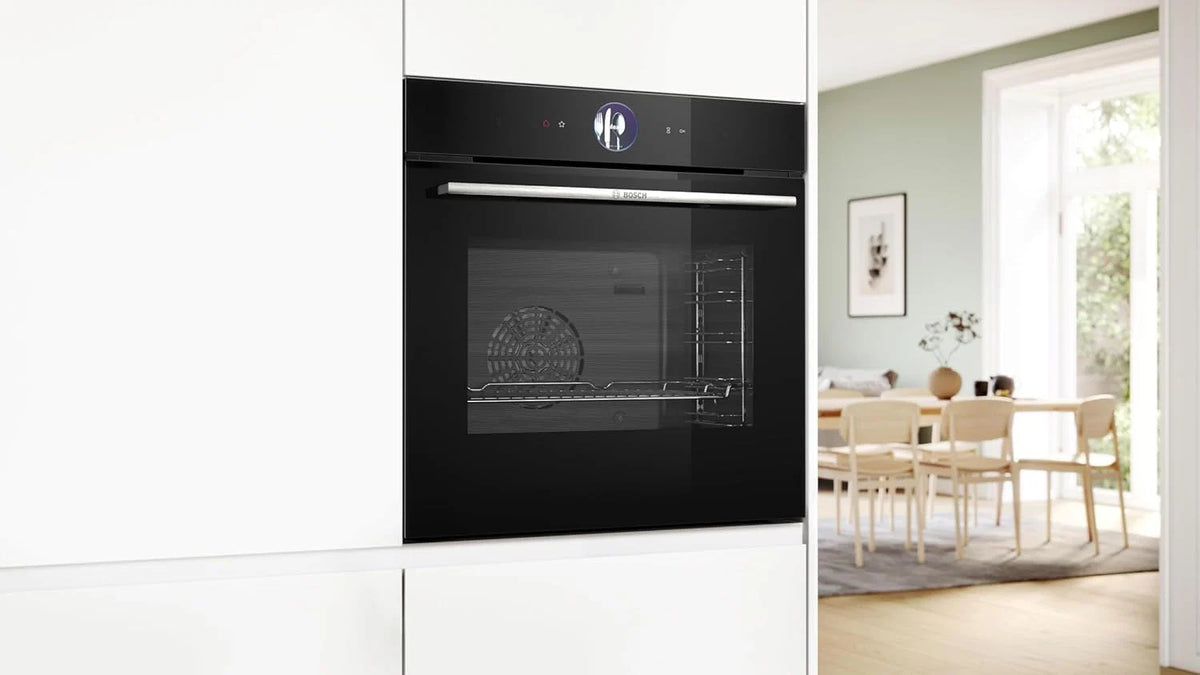Bosch - Forno Multifunções com Vapor Adicionado, 60 cm, Série 8, Eletrónica TFT TouchControl Plus, AirFry, Home Connect, Preto, HRG7361B1