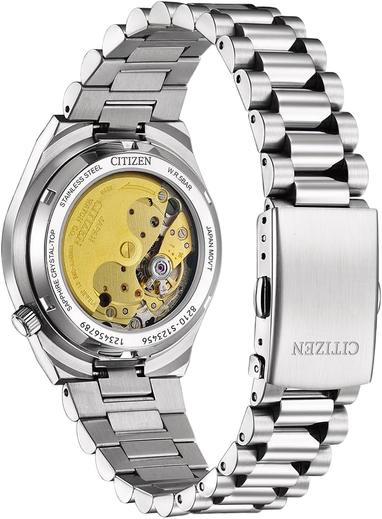 Citizen Relógio automático para mulher com pulseira de aço inoxidável, 37 mm, cristal de safira, data, azul gelo, NJ0200 em diferentes variantes