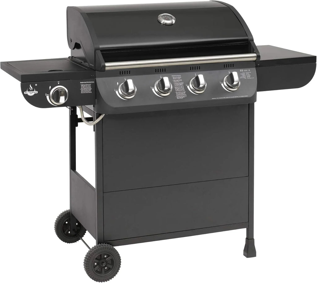 Churrasqueira a gás "COLUMBUS" 4 + 1 queimador da El Fuego® Churrasqueira BBQ sobre rodas, churrasqueira a gás Barbecue AY 563