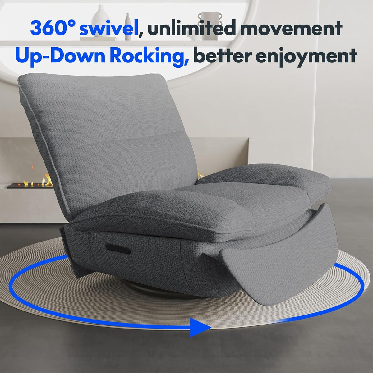 FLEXISPOT XC6 Poltrona Reclinável, Sofá Giratório com Função Balanço, Poltrona de TV com Encosto Ajustável, Poltrona para Quarto, Sala e Home Theater (Beige)
