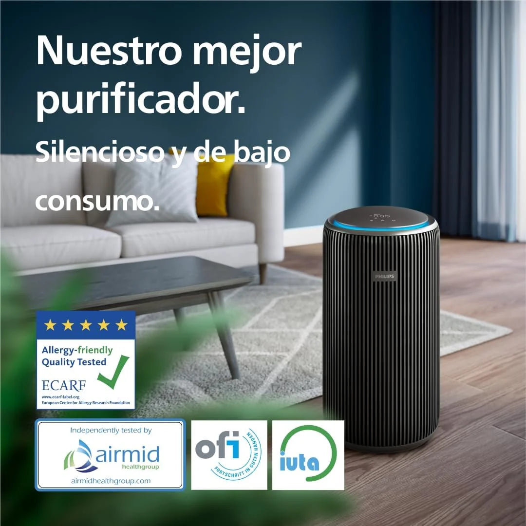 Purificador de ar Série 4200, HEPA NanoProtect + filtro duplo de carvão ativado, CADR 600m³/h para 156m², ultrassilencioso, inteligente e de baixo consumo (AC4221/11)