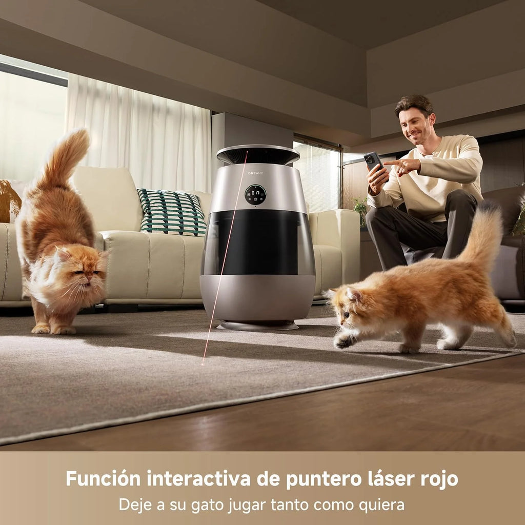 DREAME AP10 Purificador de Ar para Casas com Animais de Estimação, Sistema 360° de Alta Pressão Negativa, Purificação em 5 Etapas que Captura Pelos e Odores, Transparente, Tampa Curva, Luz Ecológica, Controle por Aplicativo
