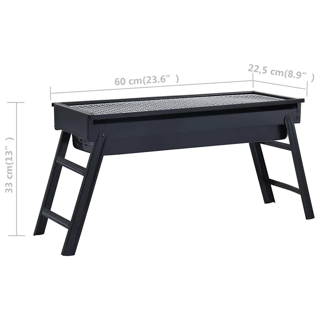 Churrasqueira Portátil para Acampamento Aço 60x22,5x33 cm Vidaxl