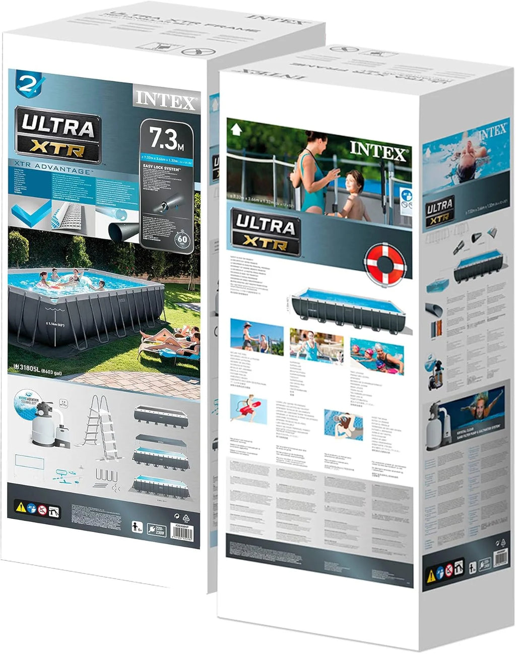 INTEX 55222 - Piscina Desmontável 732x366x132 cm Pack Deluxe + depurador com clorador