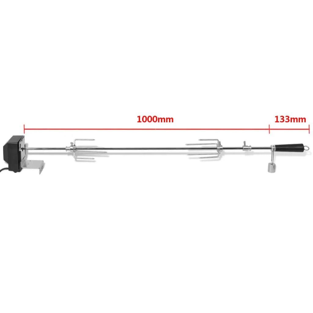 Espeto Giratório para Churrasco com Motor Aço Inoxidável 1000 mm Vidaxl