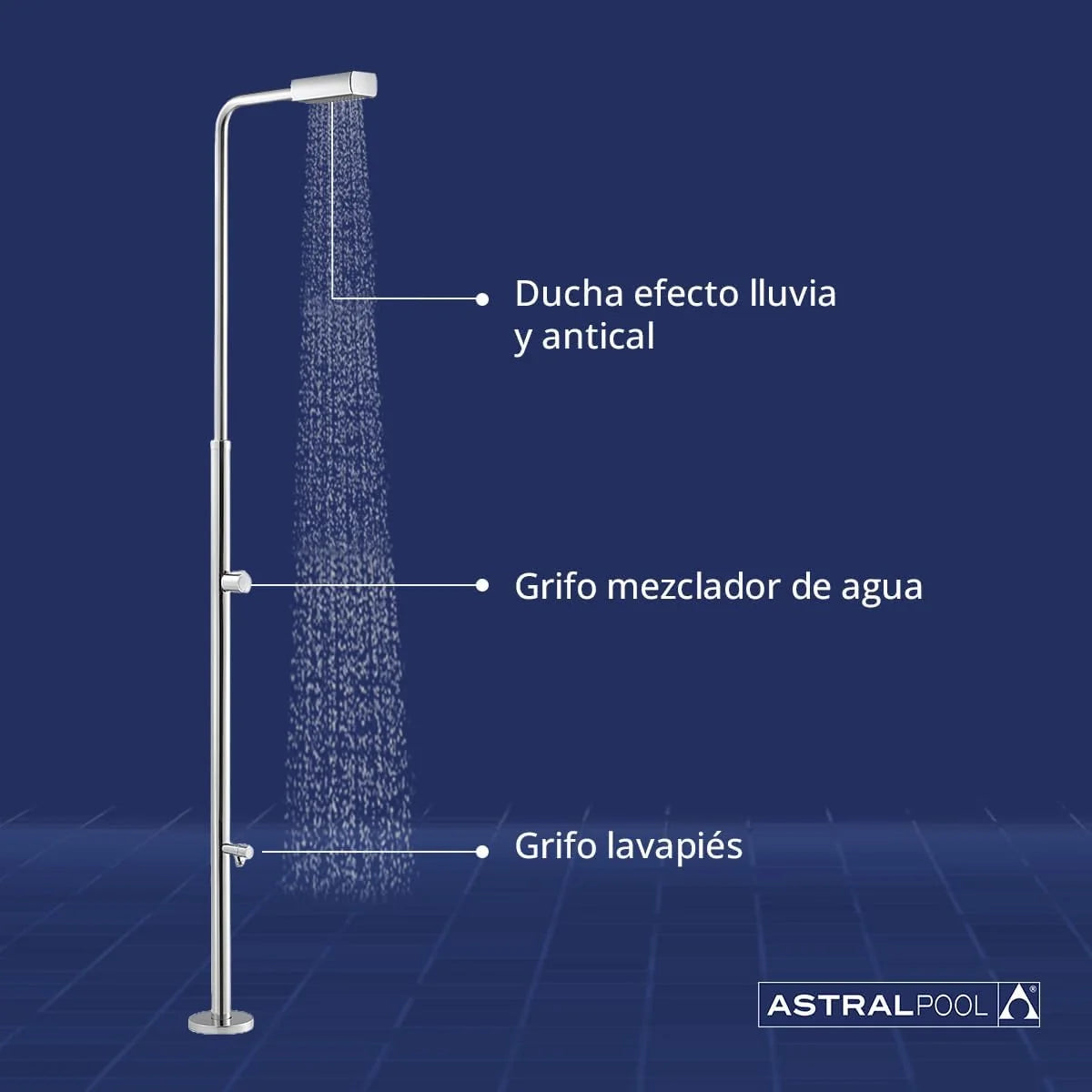 Astralpool - 52718 Ducha Angel para Piscina com Lava-pés