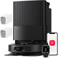 roborock Robô Aspirador Q Revo Master, 8000Pa de Sucção, Duas Esfregonas Giratórias e Eleváveis, Escovas Anti-emaranhamento, Tecnologia Reativa para Evitar Obstáculos, Navegação e Mapeamento, Preto