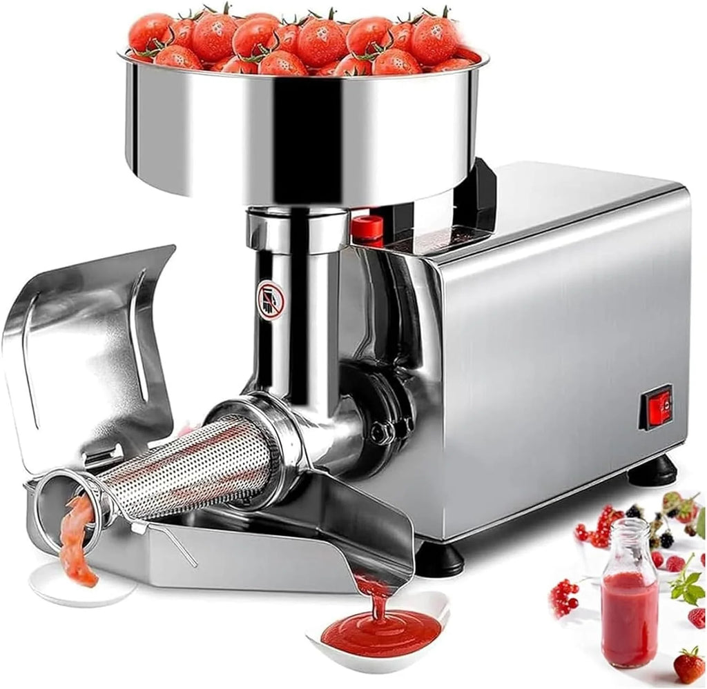 Espremedor elétrico de tomate e passador, processador de alimentos comercial de aço inoxidável para molho e suco, 220 V