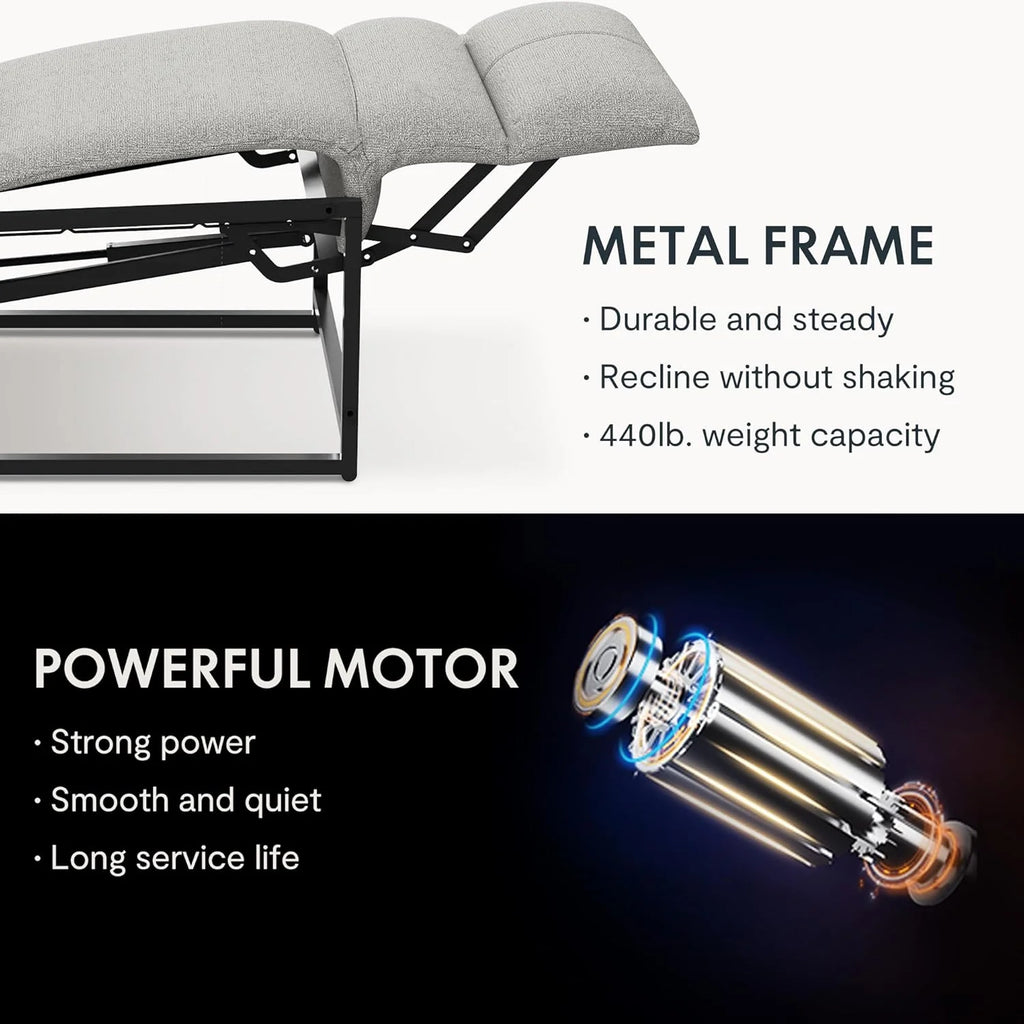 FLEXISPOT Poltrona Reclinável Elétrica com Encosto Ajustável, Reclinação de 105° a 155°, Poltrona Reclinável, Sofá Relax Ergonômico para Quarto, Sala de Estar e Home Theater (Cinza Escuro)
