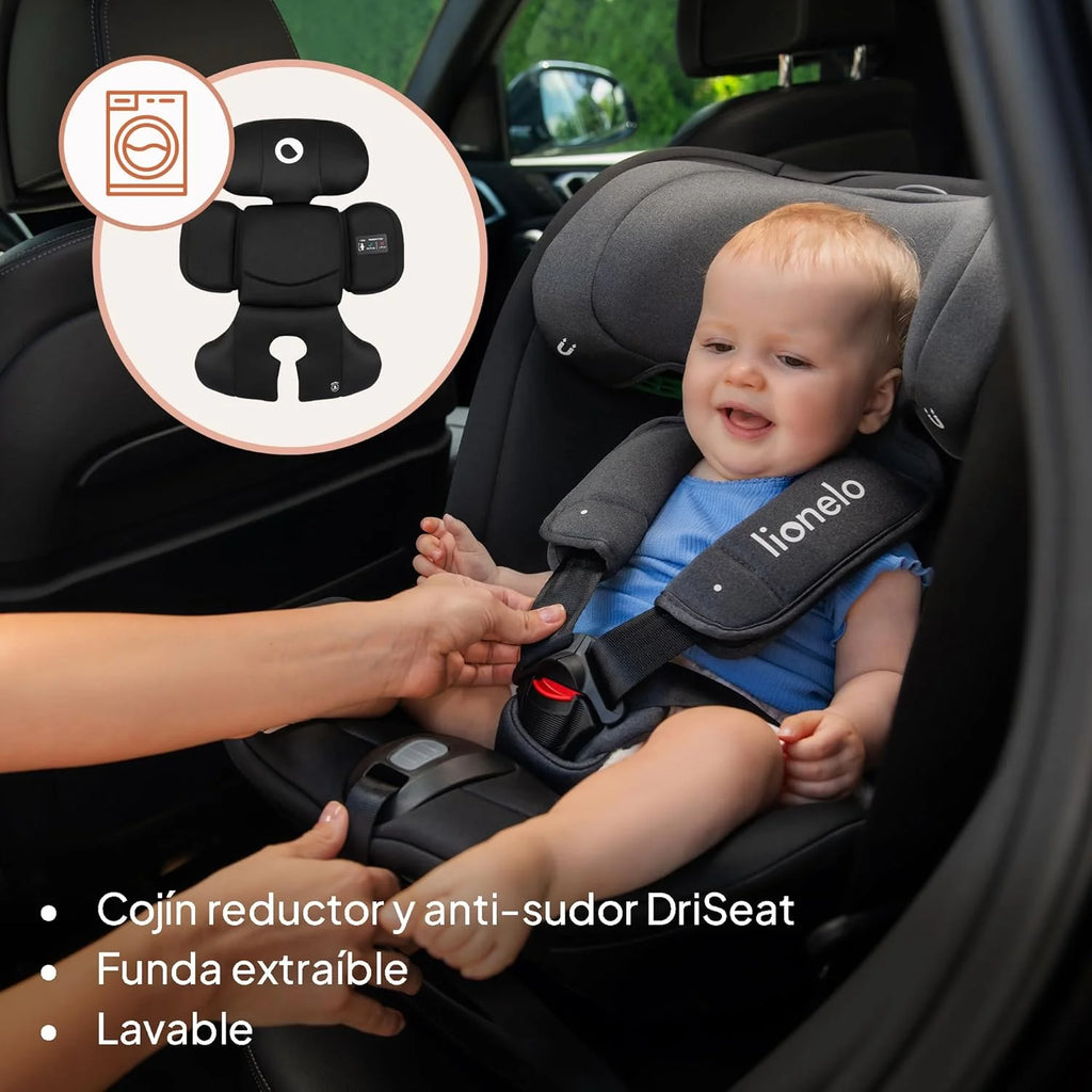 LIONELO Bastiaan RWF i-Size Cadeira Auto Rotativa 360° para Bebé 0-36kg, Instalação Frontal e Traseira (18kg), ISOFIX TopTether, Apoio de Cabeça e Encosto Ajustáveis Proteção Lateral