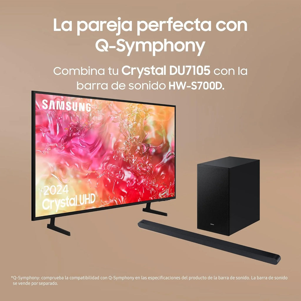 Smart TV Crystal UHD 2024 50DU7105 de 50" Crystal UHD com Cores Puras com PurColor, o Melhor Smart TV, Todos os Alto-falantes Juntos com Q-Symphony e controle sua casa com SmartThings