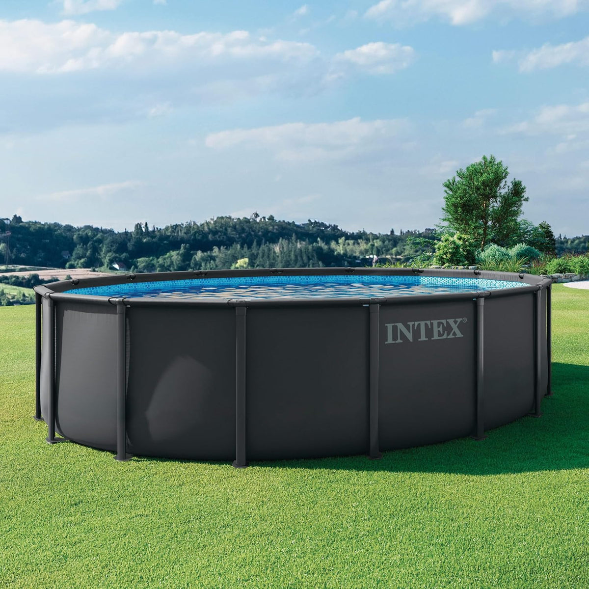 Intex Piscina redonda de estrutura ultra XTR Frame 488x122 cm com filtro (55216)