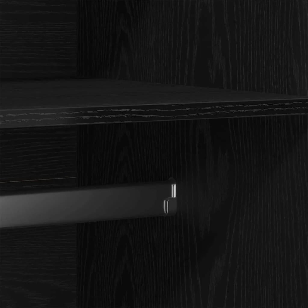 vidaXL Roupeiro Carvalho Preto 90 x 52 x 200 cm contraplacado, Armazenamento Moderno para Sala, Roupeiro Retangular, Organizador eficiente, solução elegante e economizadora de espaço