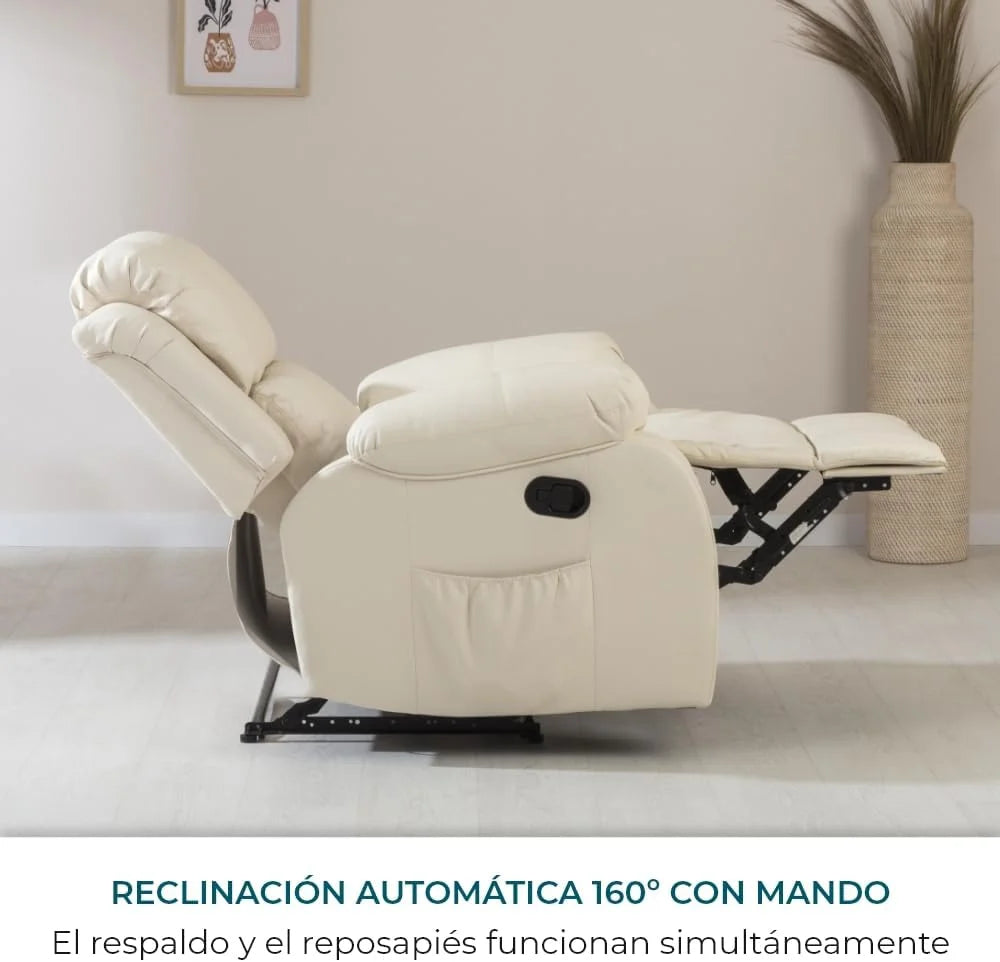 Don Descanso - Poltrona de Massagem Relaxante com Aquecimento Trevi Preta Reclinável 160º com 8 Motores Silenciosos, Aquecimento Lombar, Sistema de Massagem em 4 Zonas e Acabamento em PU Anti-Rachaduras [Inclui Controle Remoto]. Ideal para Idosos