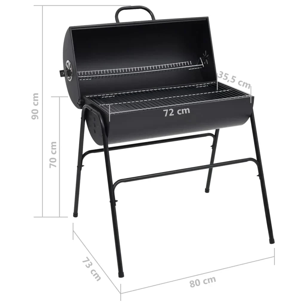 Parrilla 2026 com 2 grelhas de cozedura preta – Churrasqueira portátil de 80x95x90 cm em aço