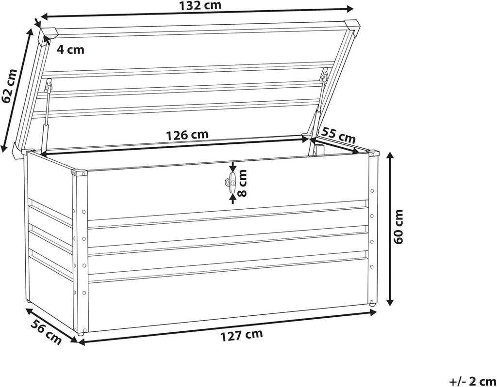 Beliani Baú de arrumação exterior de aço galvanizado verde 400L Cebrosa