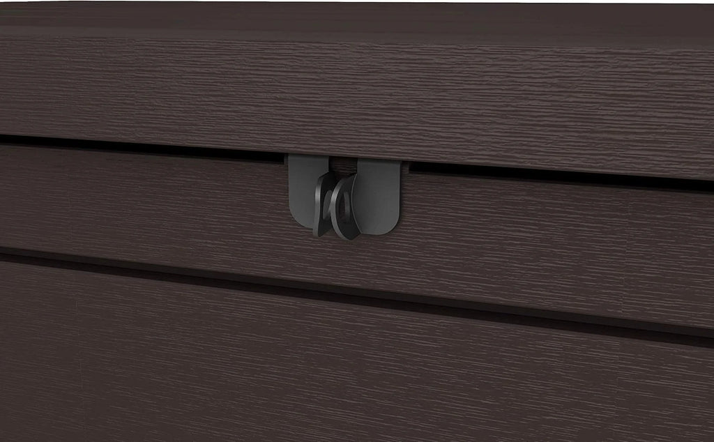 Keter Ontario - Baú de armazenamento externo, Capacidade 870L, Resina, Cor Marrom, Organização de jardim e terraço, 147 x 83 x 86 cm