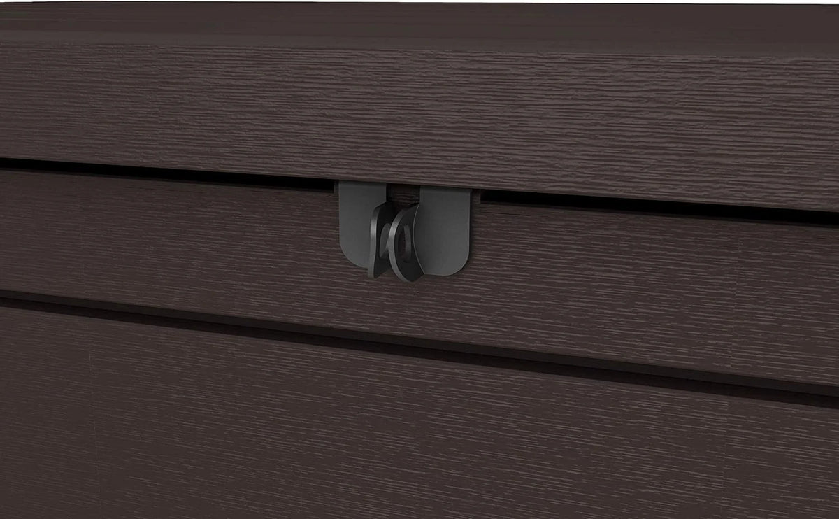 Keter Ontario - Baú de armazenamento externo, Capacidade 870L, Resina, Cor Marrom, Organização de jardim e terraço, 147 x 83 x 86 cm