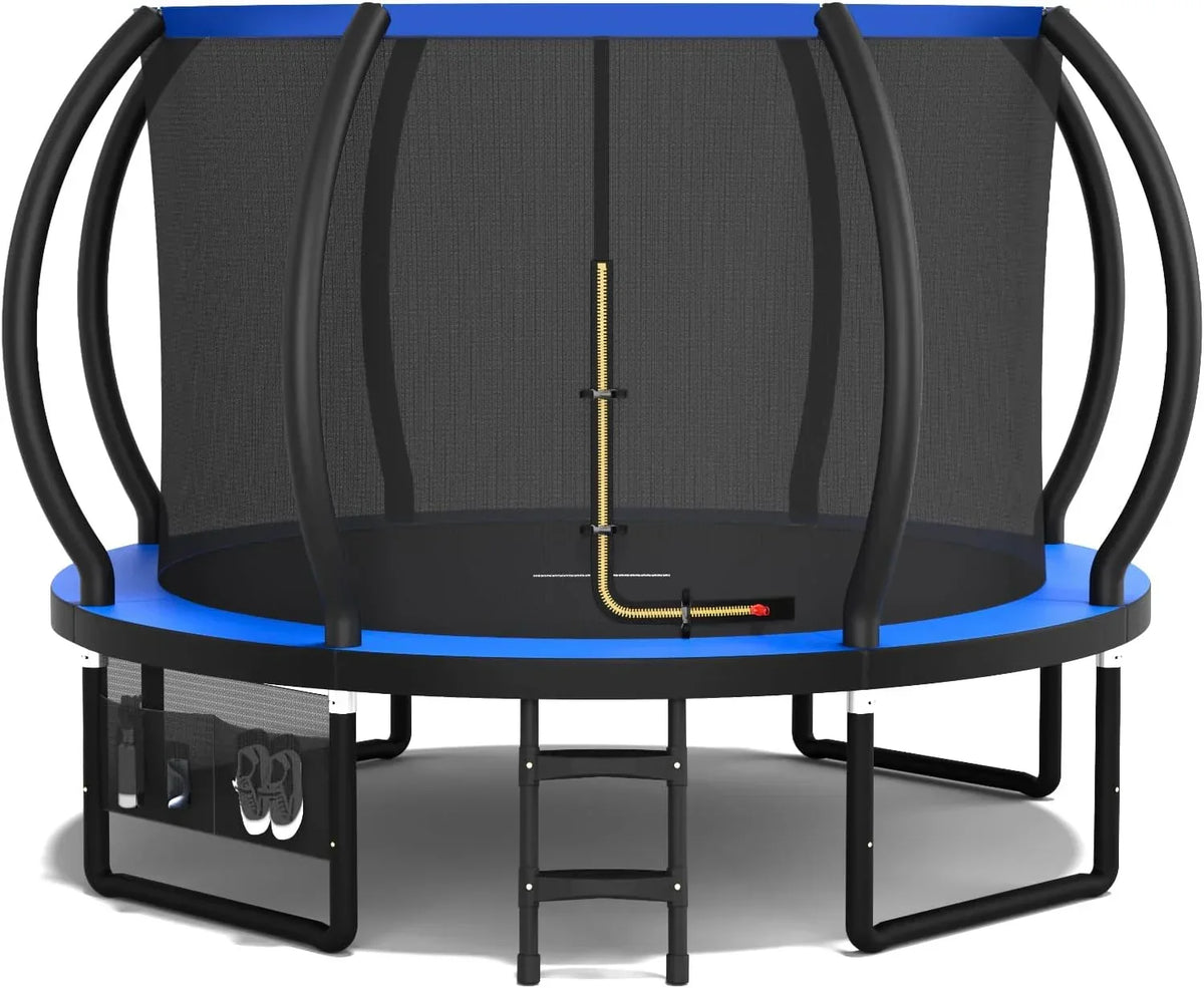 Devoko Cama Elástica Exterior para Crianças Ø 228/305/366/427 cm, Trampolim de Jardim Exterior Abóbora com Certificação GS com Rede de Segurança, Escada, Capacidade 150 kg