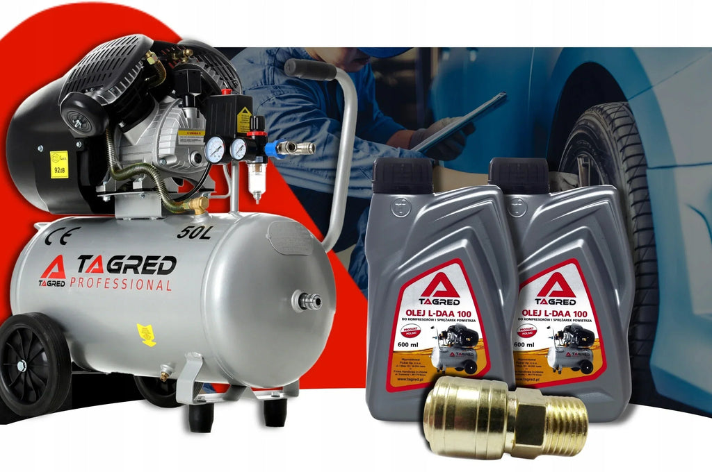 COMPRESSOR DE AR TAGRED 50L V2 SEPARADOR KIT + Óleo ALTA QUALIDADE