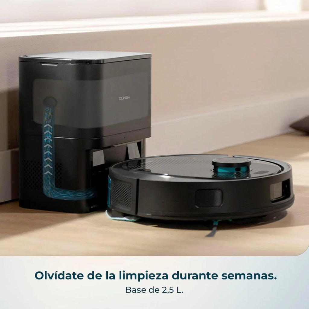 Robô Aspirador e Mopa Cecotec com Base de Esvaziamento Automático e IA Conga Y80 X-Treme. Navegação a Laser e Inteligência Artificial, 13000Pa, Base de 2,5L, Autonomia até 220m², Controlo por App 3.0