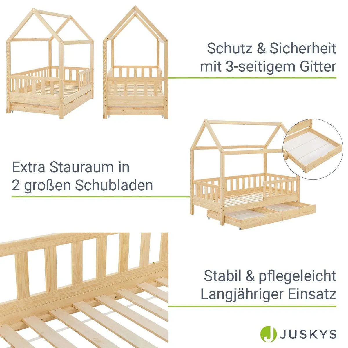 2026 Cama infantil Marli 90 x 200 cm com gavetas de armazenamento