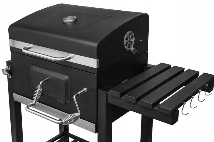 CHURRASQUEIRA A CARVÃO - GRELHA DE FERRO FUNDIDO XXL 57 x 43 cm GRANDE TAMPA FECHADA
