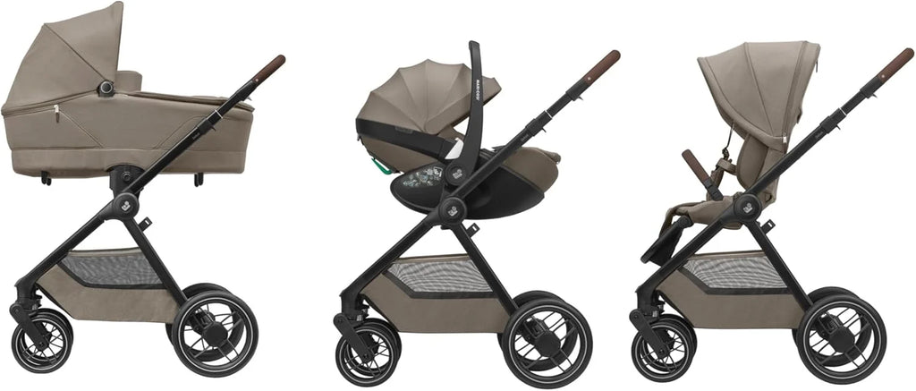 Carrinho de Bebê Maxi-Cosi Oxford, 0-4 anos, 0-22 kg, Dobra Compacta, Assento Espaçoso, Reclinação Ergonômica, Suspensão Avançada, 3 Posições de Reclínio, Cesto Amplo de 10 kg, Twillic Truffle
