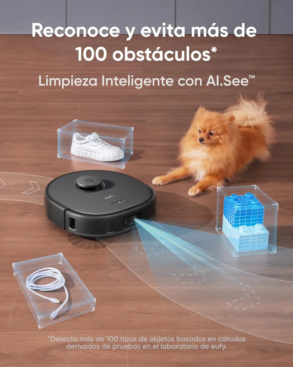 Aspirador Robô eufy X10 Pro Omni com Estação de Esvaziamento Automático e Panos Giratórios, Esfregão Duplo com Elevação Automática de 12 mm, Detecção de Tapetes, Anticolisão AI, Lavagem e Secagem Automática, Preto
