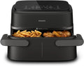 Philips Airfryer Série 5000 Cesto Duplo a Vapor - 9L, Tecnologia RapidAir Plus, 19 Funções em 1, 90% Menos Gordura, Vapor de Ar, 2 Cestos, 2 Tamanhos, Panela a Vapor, Acessórios (NA550/00)