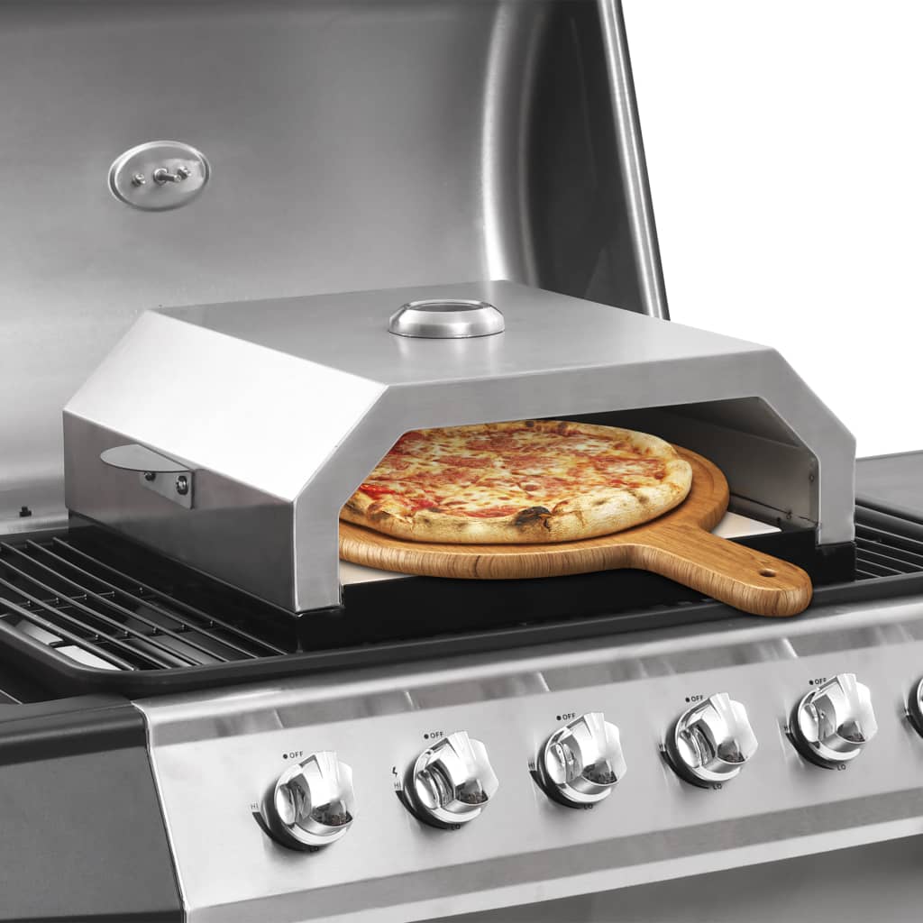 Forno de pizza com pedra cerâmica para churrasqueira carvão gás v1474