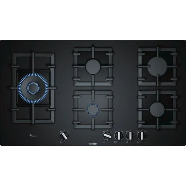 Placa a Gás Bosch PPS9A6B90 Série 6 – 90 cm de Vidro Temperado Preto