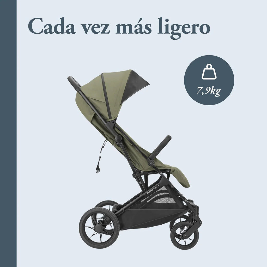 Carrinho de Passeio Inglesina Zenit 2, Sequoia Green, Compacto e Leve, Até 22 kg, Encosto Reclinável 170°, Rodas com Suspensão, Assento Amplo, Exclusivo Amazon