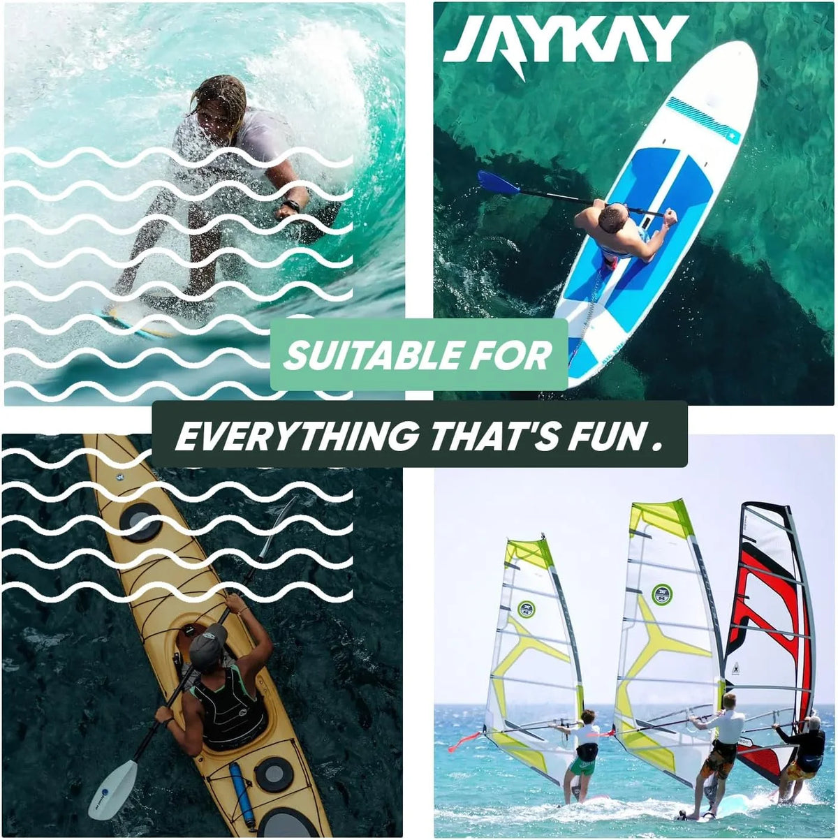 JayKay Sup E-Fin | Barbatana elétrica para prancha de Stand Up Paddle, caiaque e windsurf | até 6 horas de