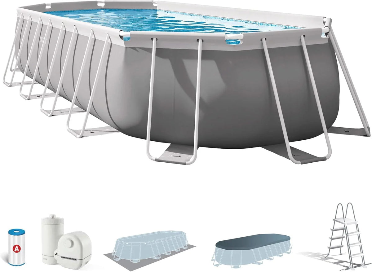Intex 26798NP - Piscina Desmontável Oval Intex Prism Frame 610x305x122 cm com Bomba Filtrante