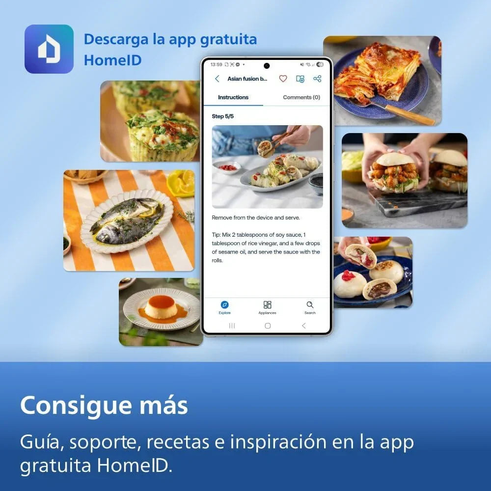 Fritadeira sem Óleo Philips Airfryer Série 4000 Cesto Vertical Duplo 10L – Tecnologia RapidAir, Sincronização, 2 Cestos Simultaneamente, 45% Menos Espaço, Revestimento Cerâmico Livre de PFAS, Janelas de Visualização (NA460/00)