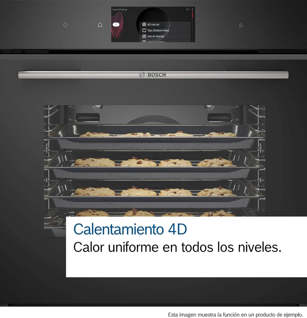 Bosch - Forno Multifunções com Vapor Adicionado, 60 cm, Série 8, Eletrónica TFT TouchControl Plus, AirFry, Home Connect, Preto, HRG7361B1
